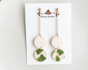 The Freya / Polymer Clay Earrings, Clay Earrings, Statement Earrings, Gold Bar Earrings, Spring Earrings, Handmade Gift Ideas, Gift Guide