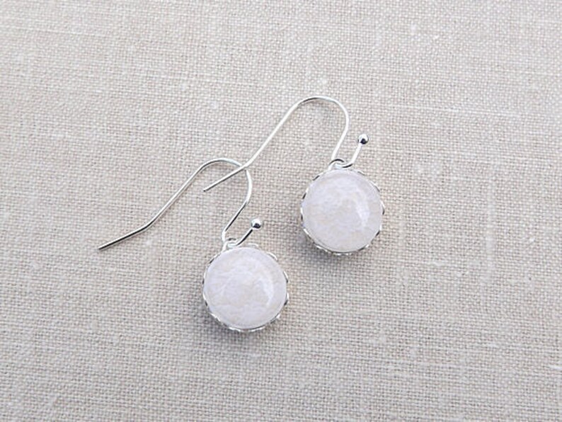 Beige Lace Earrings Tiny Dangle Earrings Bridal Earrings Etsy