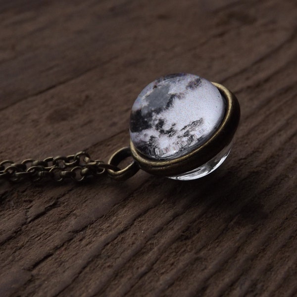 Small Full Moon Necklace/ Planet Necklace