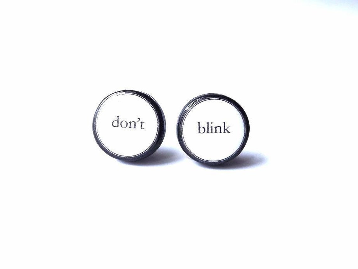 Don't Blink Ear Posts Don T Blink Earrings Doctor Who Etsy