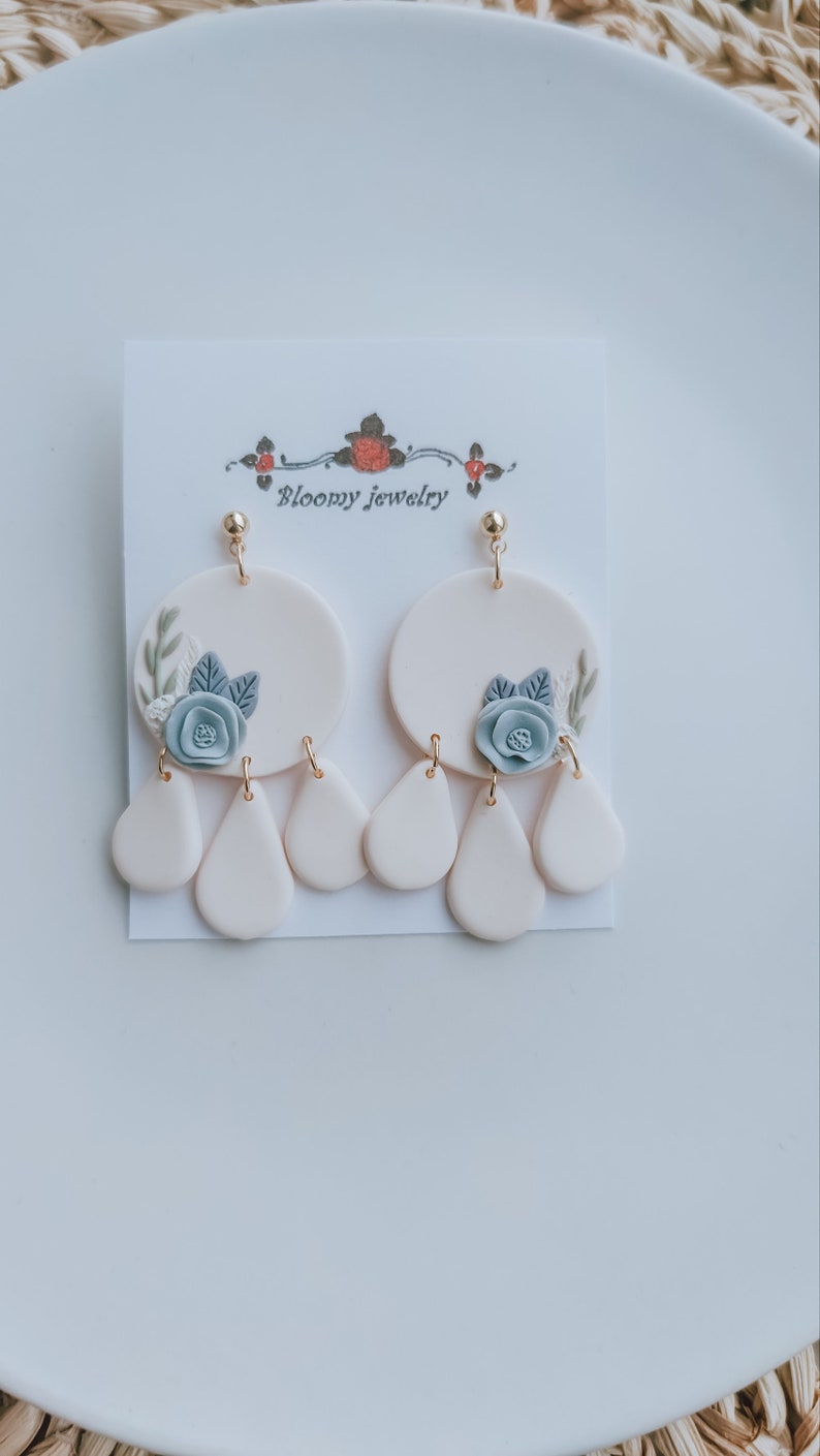 Flower Earrings / Polymer Clay Earrings Clay Earrings Floral - Etsy