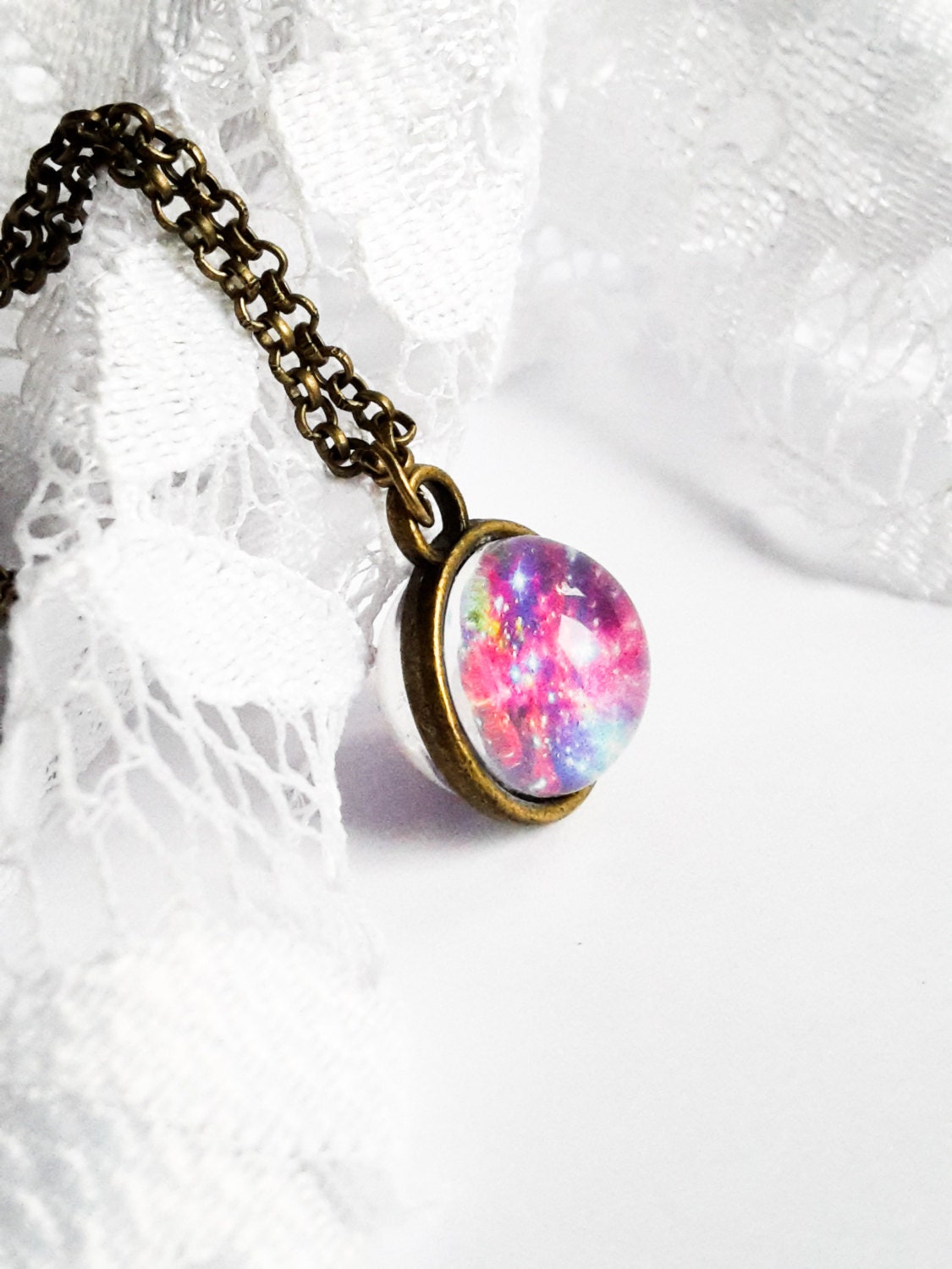 Space Necklace Nebula Necklace Galaxy Necklace Nebula Etsy