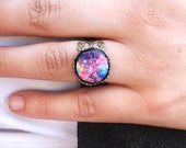 Galaxy ring- Universe ring- Space ring- Nebula ring- Space Nebula Jewelry- Cosmos ring- nebula jewelry- Night Sky- Black- Blue- Purple