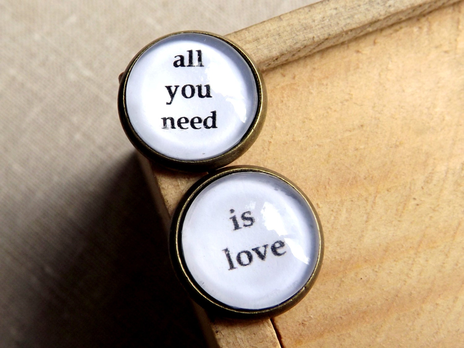Quote Stud Earrings Black And White Jewelry All You Need Is Etsy