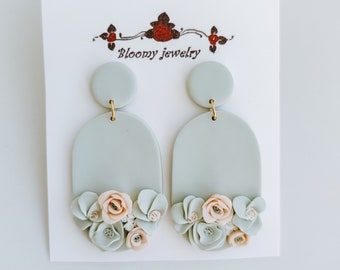Flower Earrings / Polymer Clay Earrings, Clay Earrings, Floral Clay Earrings, Flower Clay Earrings, Handmade Gift Ideas, Lightweight Earring