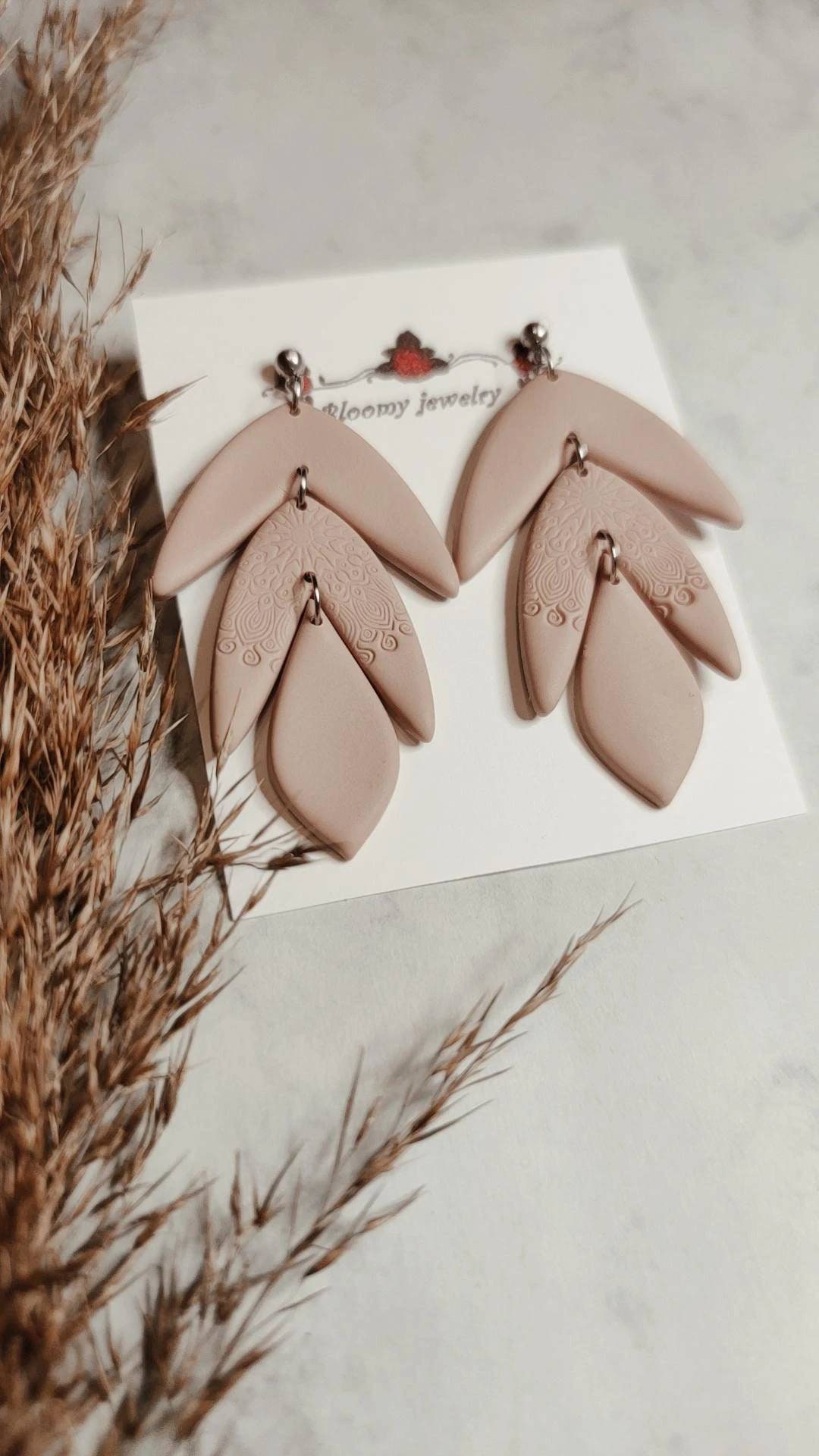 2 Paia Di Orecchini Pendenti Fatti A Mano In Argilla Polimerica - Design Geometrico Irregolare Multicolore, Stile Boho, Leggeri E Minimalisti, Regalo Per Donna