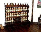 Apothecary Cabinet with Herbs, Dollhouse Miniature 1:12 Scale