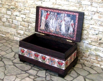 Decorated Dower Chest, Dollhouse Miniature 1/12 Scale Size