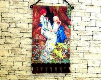 The Lady Of The Lake Tapestry, Medieval Dollhouse Miniature 1/12 Scale Size, Hand Made