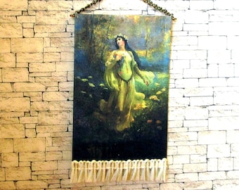 Ophelia Tapestry, Medieval Dollhouse Miniature, 1/12 Scale Size, Hand Made
