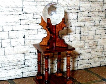 Elegant Crystal Ball Stand, Dollhouse Miniature 1/12 Scale, Hand Made