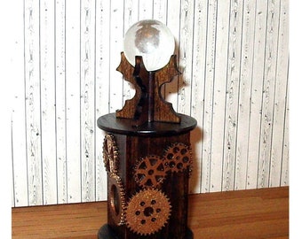 Steampunk Crystal Ball Stand, Dollhouse Miniature 1/12 Scale, Hand Made