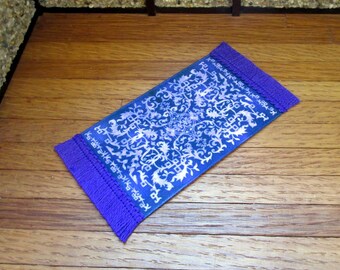 Purple Accent Rug, Dollhouse Miniature 1/12 Scale, Hand Made