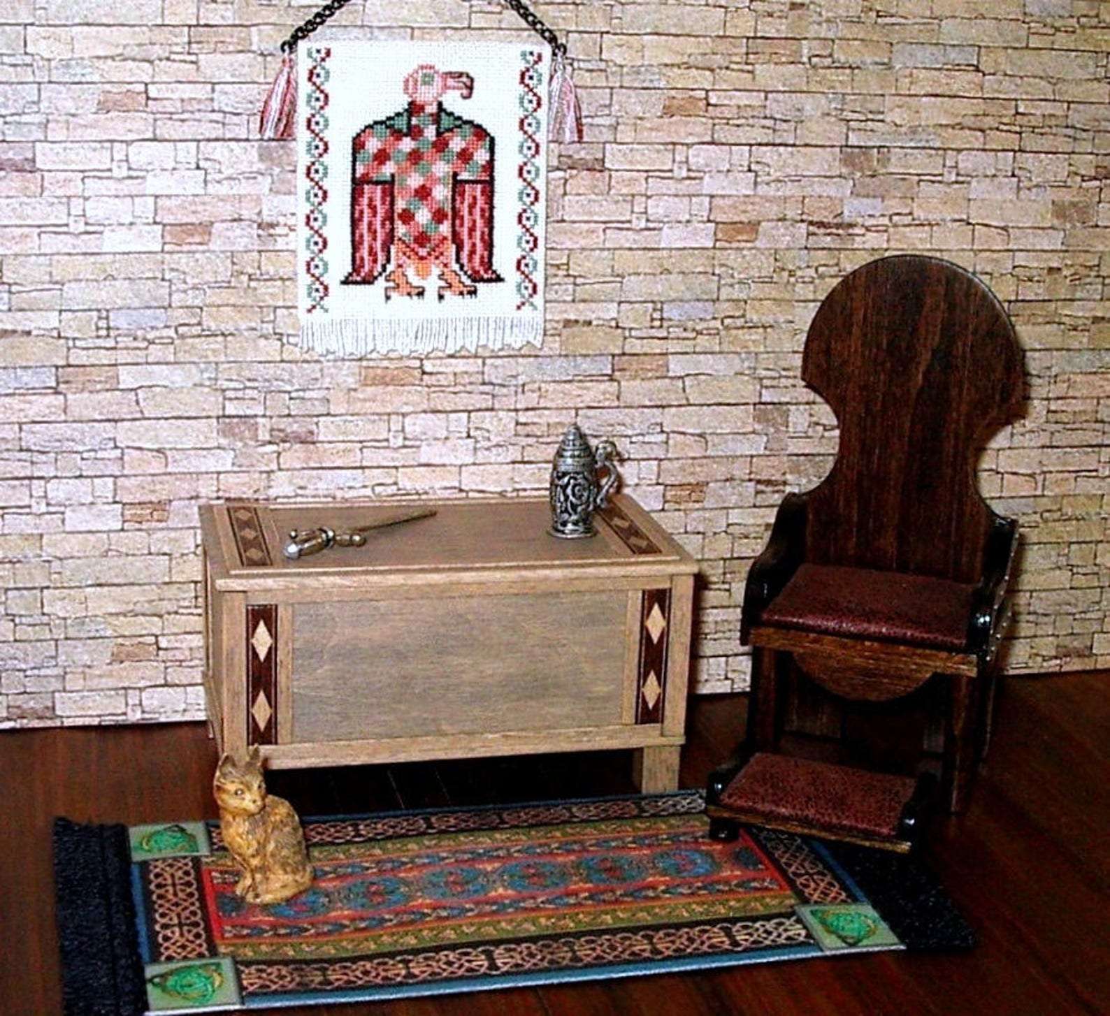 Celtic Eagle Tapestry Dollhouse Miniature 1/12 Scale Hand Etsy