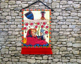 The Kiss Tapestry, Medieval Dollhouse Miniature 1/12 Scale, Hand Made