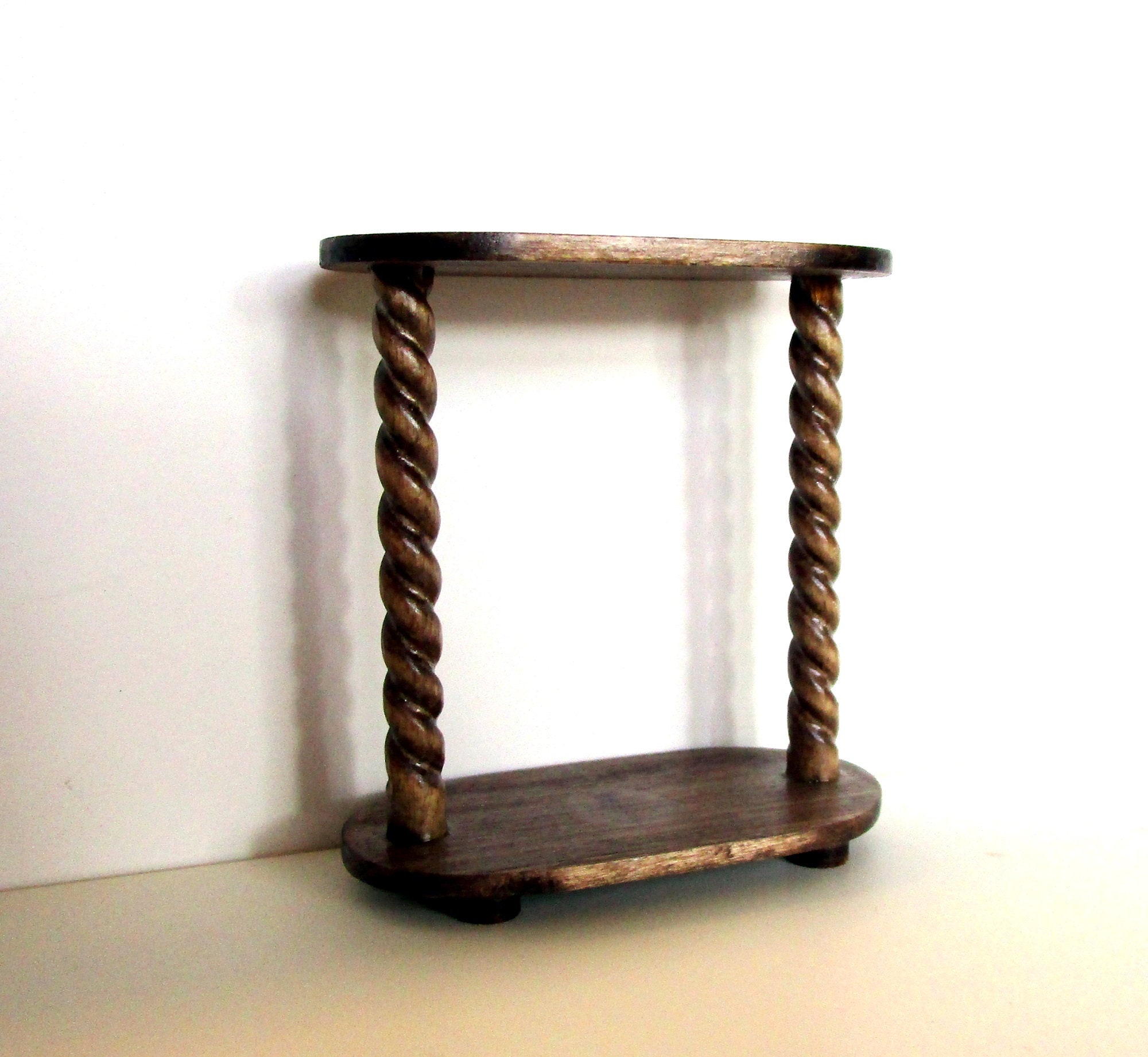 Ovale Beistelltisch mit Gerste Twist Beine mittelalterliche | Etsy