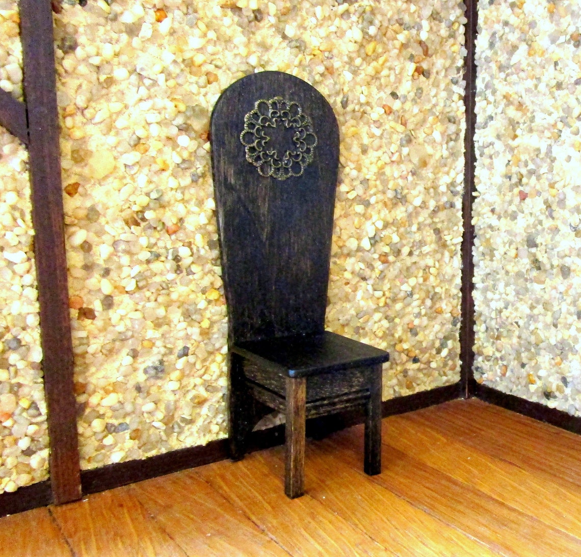 Fanback Accent Chair Medieval Dollhouse Miniature 1/12 Scale Etsy