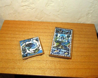 Birds & Fish Trivets, Set of 2, Tudor Dollhouse Miniature, 1/12 Scale, Hand Made