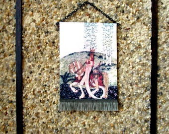 The Fair Riders Tapestry, Medieval Dollhouse Miniature, 1/12 Scale Size, Hand Made