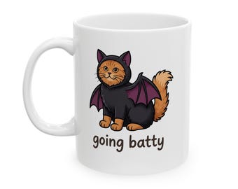 Cat Outfit Shirt Sweatshirt Mug Tote Bag Canvas Wall Art Spooky Cat Gift Vampire Cat Halloween Cartoon Feline Decor