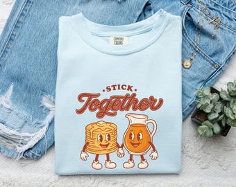 Pancake Syrup Characters Shirt Desserts Breakfast Gift Women Cartoon Tee Syrup T-Shirt Dessert Fan Comic Tshirt Morning Graphic Retro