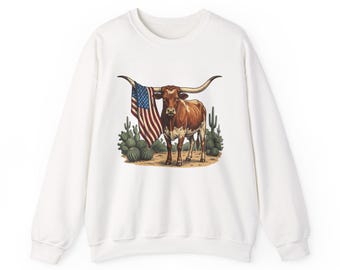 Longhorn Cow Shirt Sweatshirt Mug Tote Bag Canvas Western Country Rodeo Rustic Farmhouse America Gift Women Cactus Vintage Graphic Set