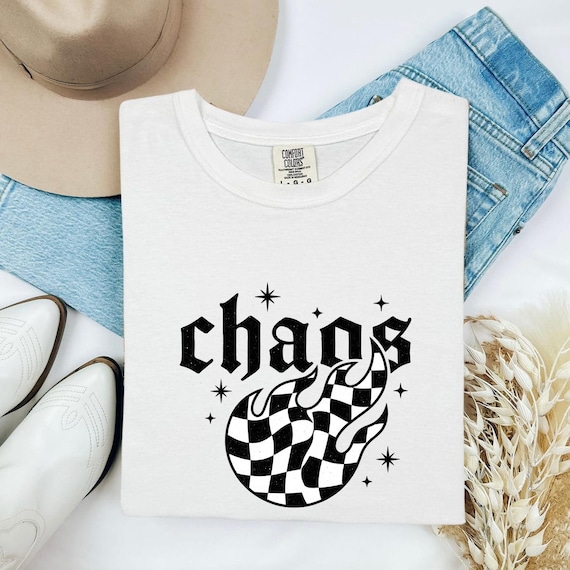 Checkered Flame Shirt Moms Humor Gift Women Gothic Tee Fire T-Shirt Mother Fan Dark Tshirt Funny Graphic Retro Stars Tshirt