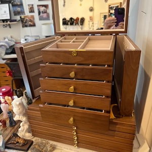 Jewelry Box -Vintage Jewelry Box - Wooden Jewelry Box - Antique Jewelry Box - Jewelry Storage Box - Jewelry Storage Box Modern Jewelry Box