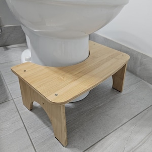 Bamboo Toilet Stool: Ergonomic Bathroom Step Stool for Adults & Kids