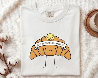Croissant Mascot Shirt Desserts Meals Gift Women Chibi Tee Croissant T-Shirt Pastry Fan Cartoon Tshirt Breakfast Graphic Animation Dairy