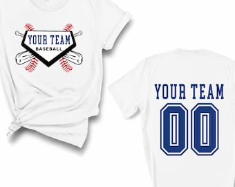 Baseball Design PNG SVG | Personalized Team Name & Number Tee | Digital Download
