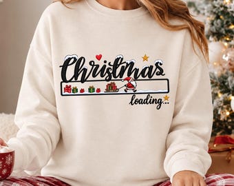 Christmas Loading PNG, Vintage Holiday Sublimation Design, Christmas Shirt PNG, Christmas Gift For Her, Festive Digital Download