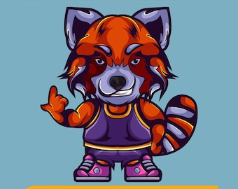Red Panda Mascot Vector – Halloween, Back to School Clipart (PNG, SVG, AI)