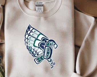 Diseño PNG SVG de los Seattle Seahawks de Duwamish PNW/estilo nativo americano, descarga instantánea