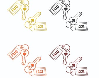 Llave de amor SVG PNG, archivo de corte de llave de corazón, diseño SVG de llave de pareja, archivo de silueta de Cricut, descarga digital