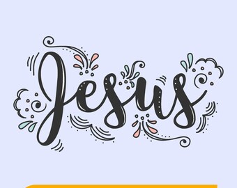 Jesús SVG / Diseño de nombre escrito a mano / Imágenes prediseñadas de escritura decorativa para Cricut y sublimación