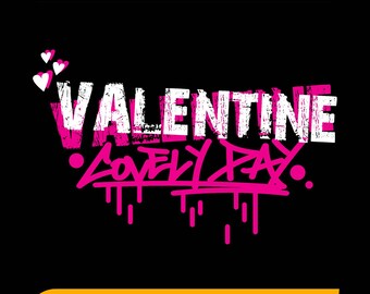 Grafiti de San Valentín SVG: Clipart de arte callejero urbano (Descarga digital)