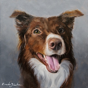 Custom Oil Pet Portrait from Photo – Hand Painted Dog or Cat Art – Realistic Memorial Gift for Pet Lovers