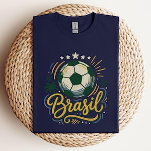 T-shirt Brazilië voetbal, Hexa Champion Brasil voetbalshirt, retro fanshirt Brazilië nationale elftal, cadeau voetbalshirt Br, voetbalbeker stijl top afbeelding 3