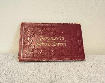 Antique Circa 1893 Presidents of the United States Small Picture Booklet