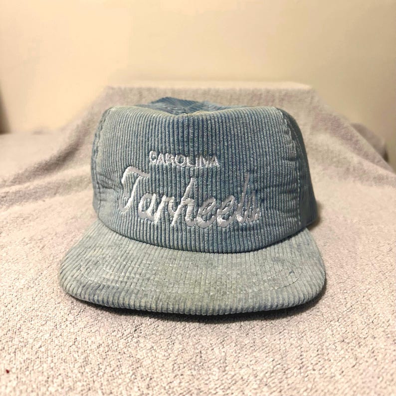 Vintage UNC-snapbackhoed North Carolina teerhakken corduroy afbeelding 1