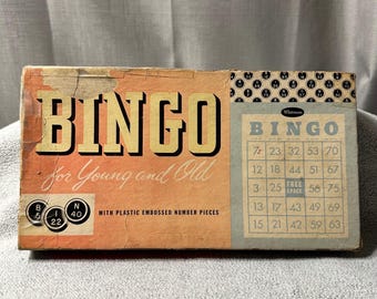 Vintage 1950er Jahre Bingo Für Junges Und Altes Spiel