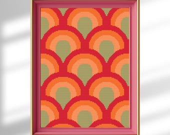 Geometrisch kruissteekpatroon: abstract boogontwerp (pdf-download, patroonhouderbestand)