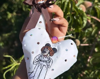 STAR WARS Minnie Princess leia  Keychain - Character Embroidered Rhinestone Keychain