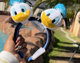 Donald Duck Bling Rhinestone Custom Build your own Headband Plush