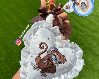 Abu from Aladdin - Character Embroidered Rhinestone Keychain