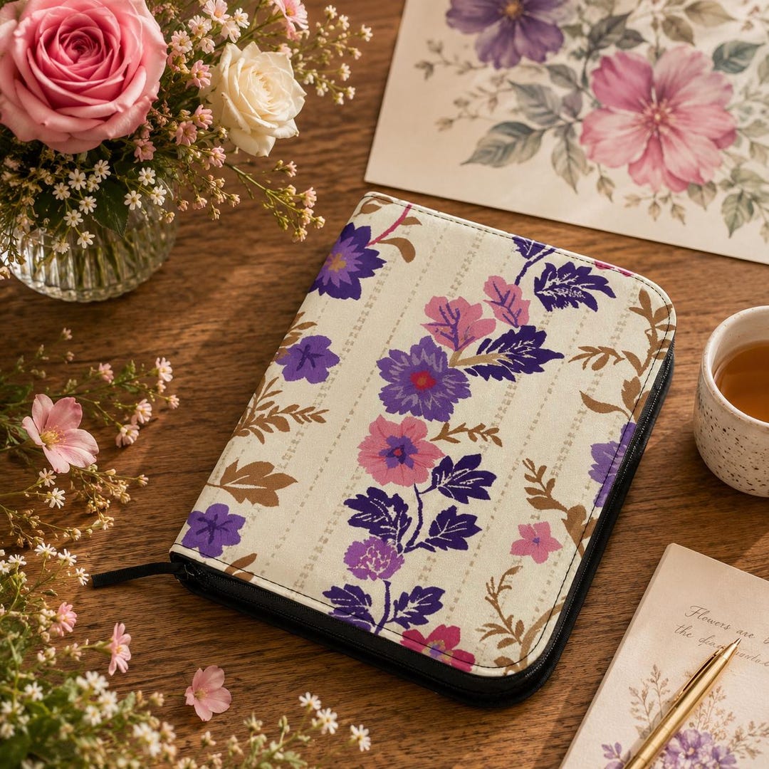 Floral Embroidery Bible Cover | Vintage Boho Folk Art Bible Case - Etsy