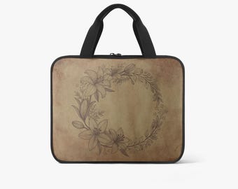 Vintage Floral Bible Cover with Handle: Rustic Christian Gift