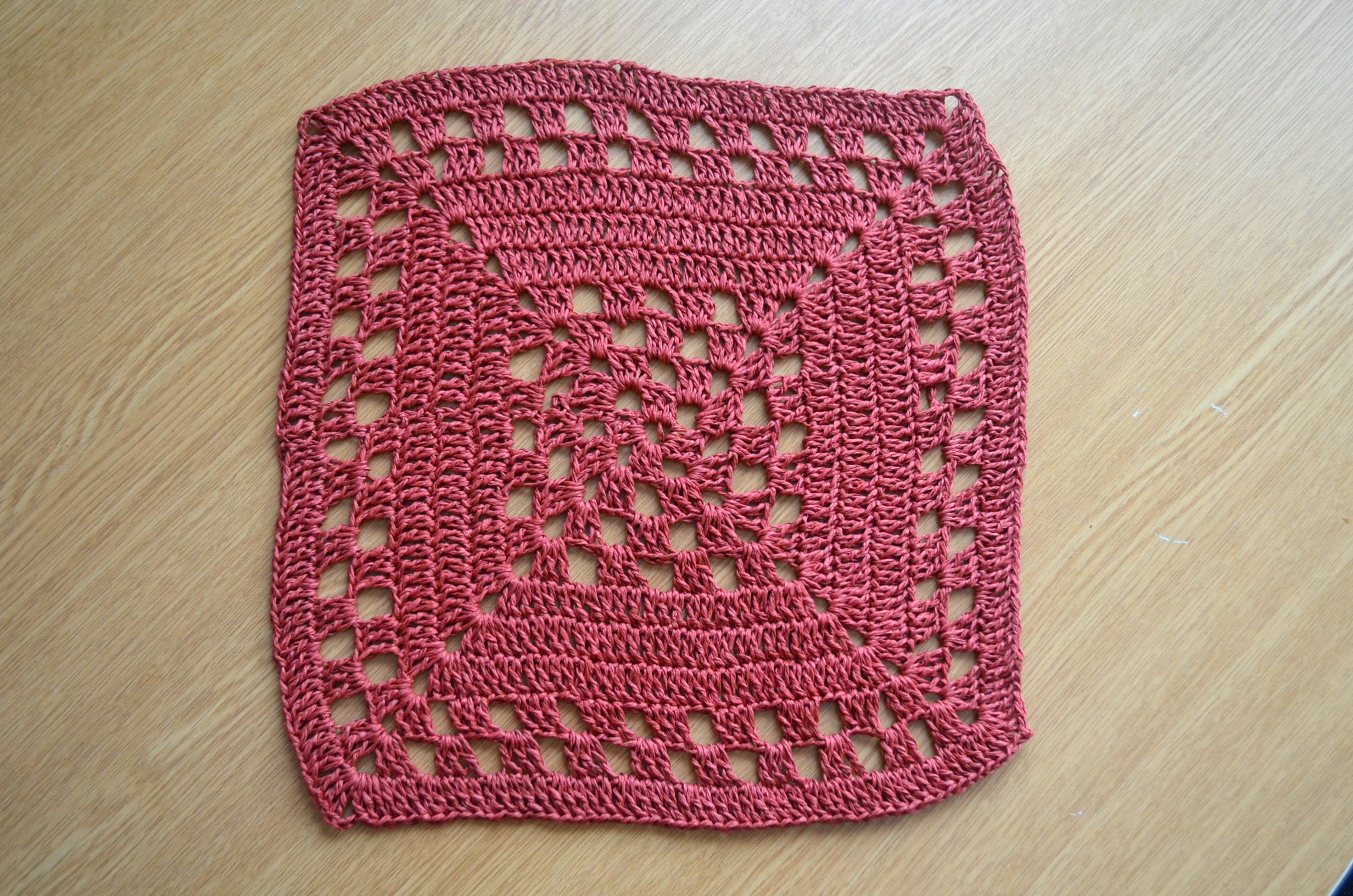 Rustic Square Placemats Vintage Red Straw Serving Mat, Handmade Raffia ...