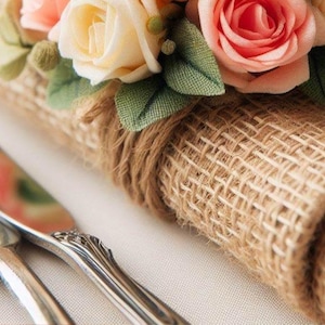 Vintage Table Linen,Rustic Rectangle Placemat, Burlap Wedding Decor Sack Bow, Farmhouse Topper, Placemats Decor, Serving Housewarming Gift